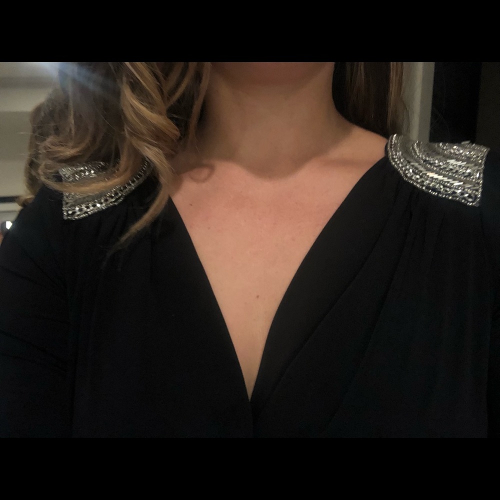 Black cache embellishment dress